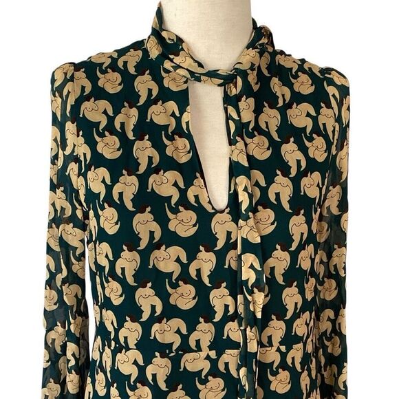 Anthropologie Ottod’ame Femme Tie Neck Dress US 8 Naked Women Made in Italy - Picture 4 of 14